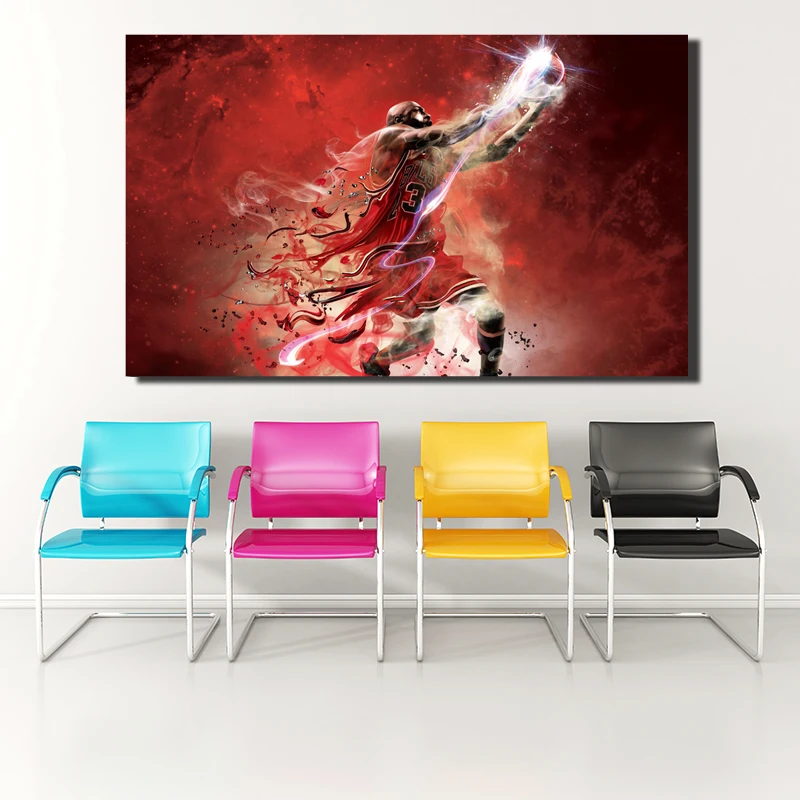 Абстрактное искусство Масляная живопись Майкл Джордан печатная на холсте