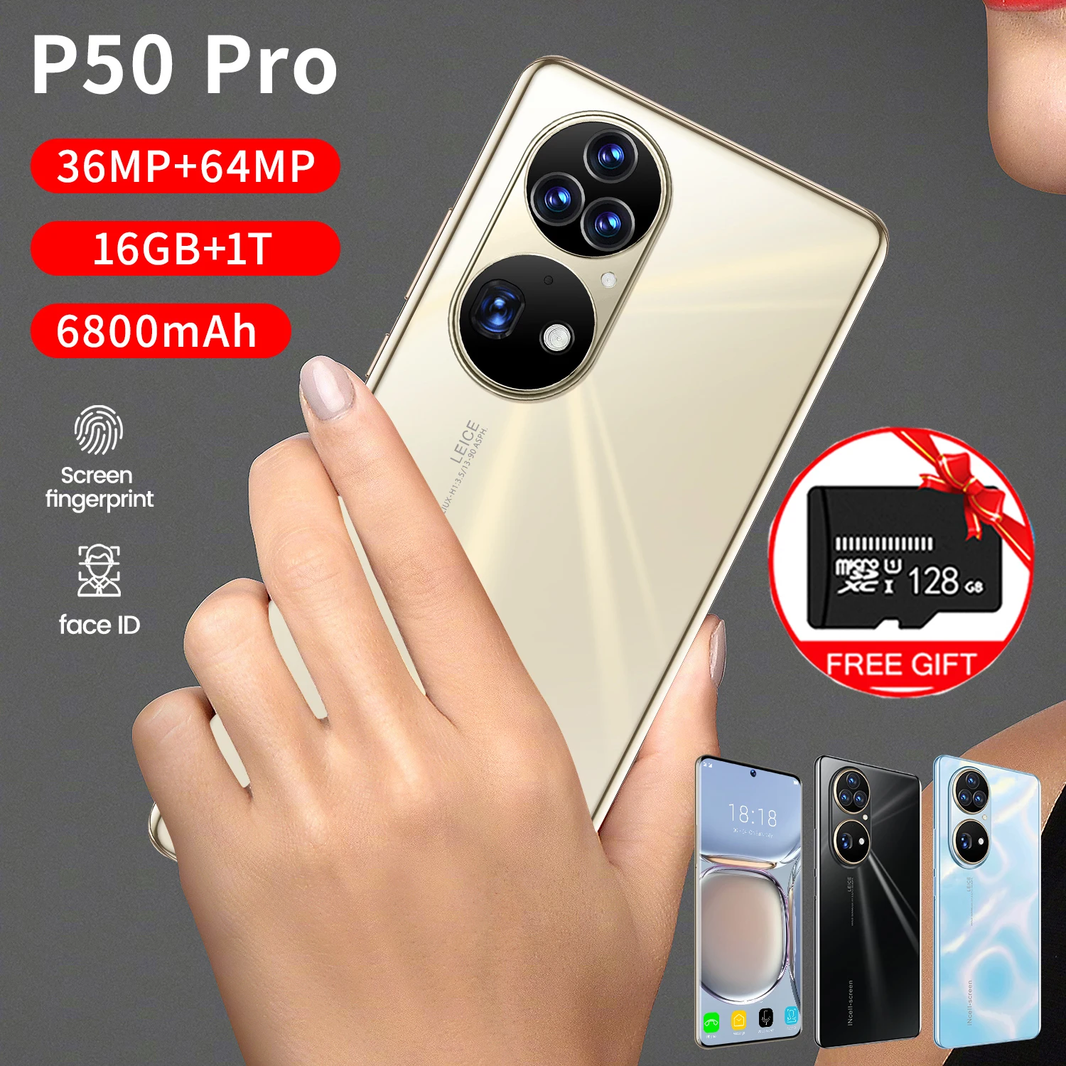 

P50 Pro 5G Smartphone 7.3 inch HD Screen 16GB+1TB 64MP Rear Camera Celular Global Version,Unlocked Original Android Mobile Phone