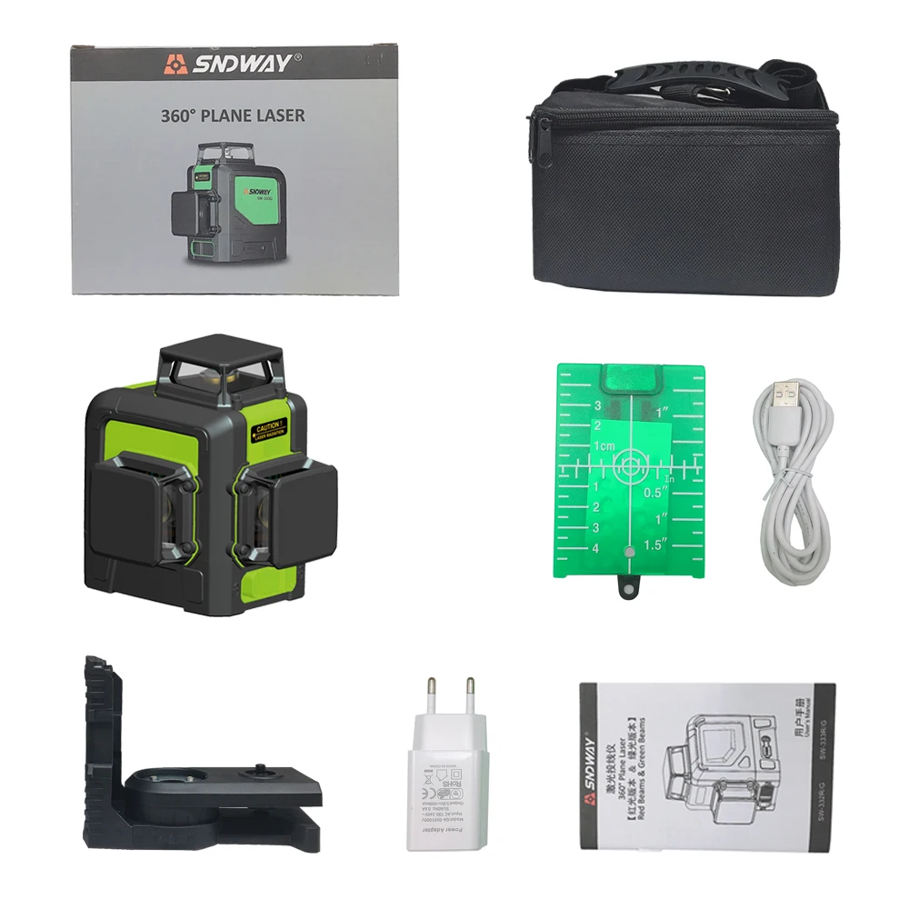 Sndway зеленый лазерный луч красный нивелир самовыравнивающийся лазерные линии