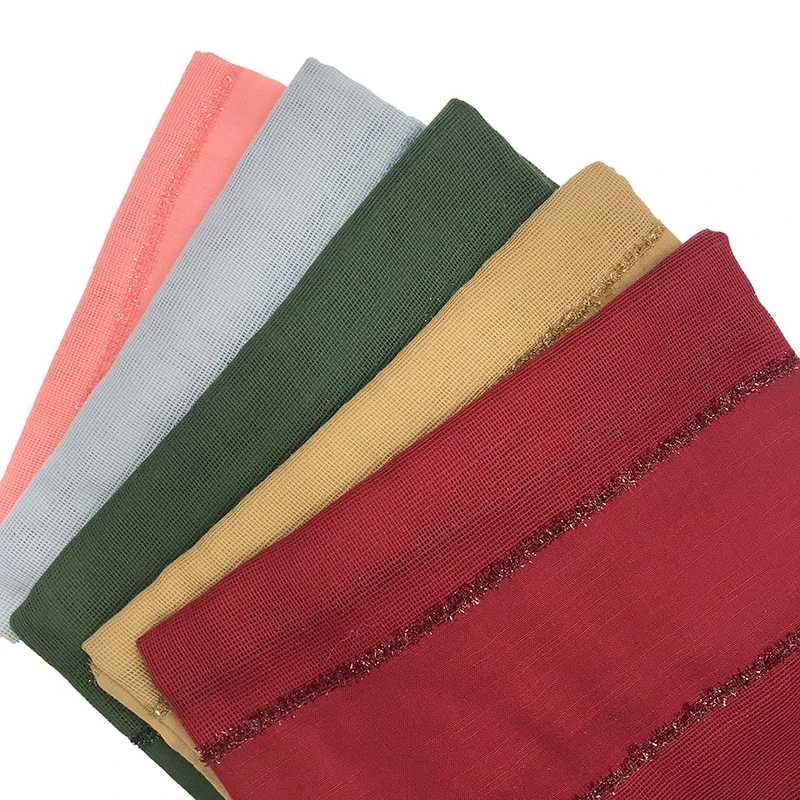 

10 шт./лот мусульманский Блестящий Шиммер полосатый хиджаб однотонные простые шали длинный глушитель исламский шарф женские шарфы