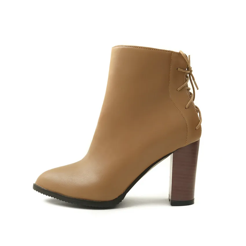 Женские мотоциклетные ботинки QUTAA черные зимние на платформе с высоким