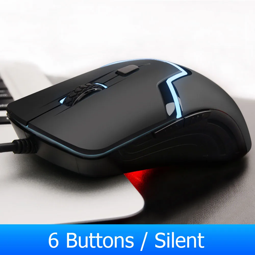 Upgraded 6 Buttons Hp игровая проводная мышь 7 цветов светодиодный светильник мышь с подсветкой 6 кнопок эргономичная регулируемая макро мышь 3200 dpi Бесшумная компьютерная мышь - Цвет: Upgraded 6 Buttons