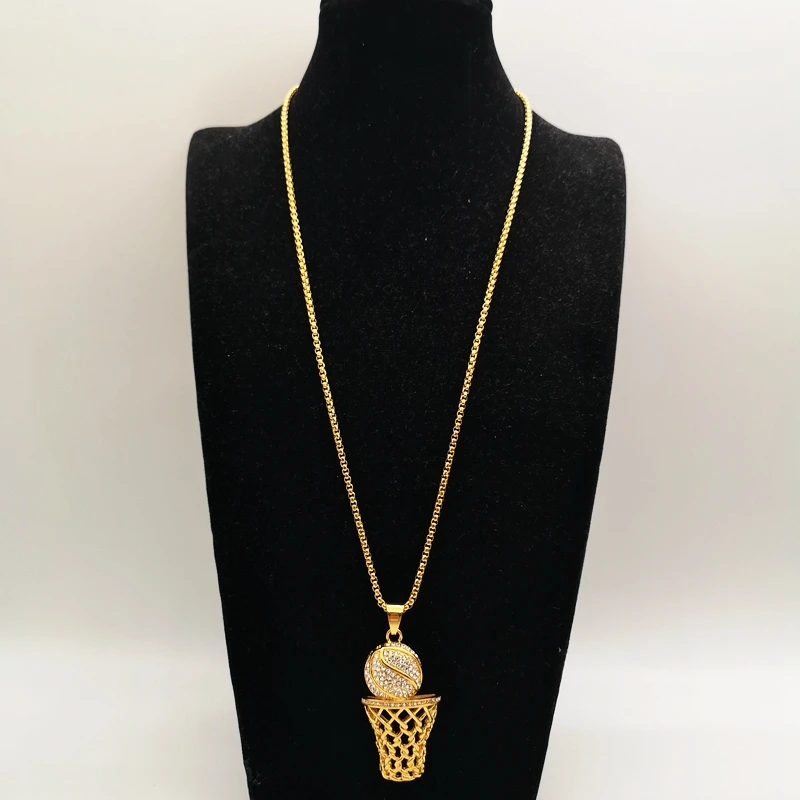 Ожерелье с кулоном в виде баскетбольной сетки из нержавеющей стали|pendant necklace|necklace