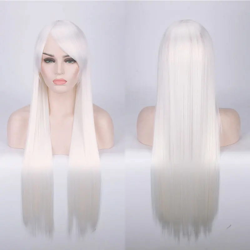 Парик женский прямой длиной 80 см термостойкий из синтетических волос для