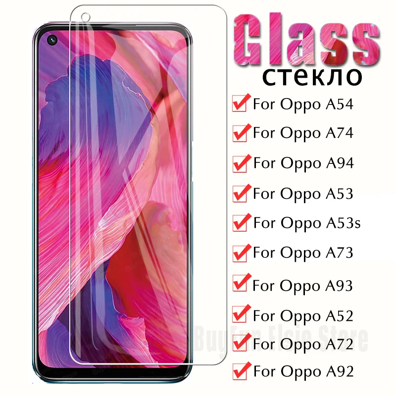 

1/2PCS Tempered glass for Oppo A54 A74 A94 A53 A53s A73 A93 A52 A72 A92 film screen protector for oppo A 54 74 protective glass