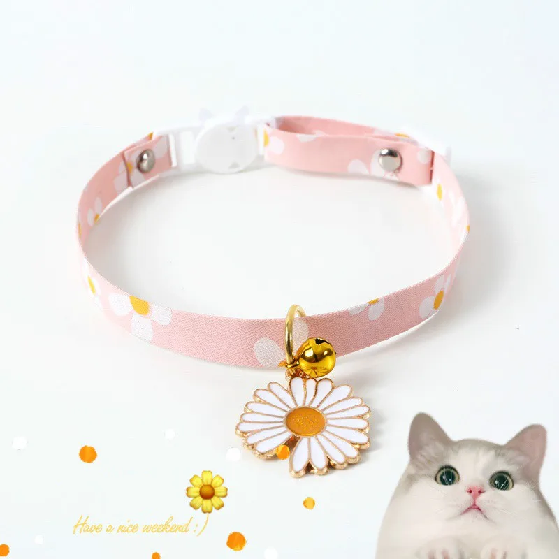 

Japanese style adjustable pet collar flower hollow bell cat dog harness rabbit leash coleira cachorro perros de gato accessories