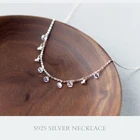 Цепочка Modian с круглым кубическим цирконием женская, роскошное короткое металлическое ожерелье из стерлингового серебра 925 пробы, свадебное Ювелирное Украшение