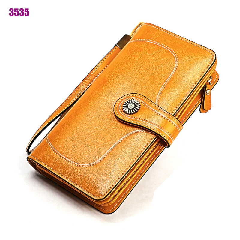 Design 2 Yellow MAHEU женский кожаный дорожный кошелек на день рождения Рождественский подарок для мамы жены Длинный кошелек из натуральной кожи кошелек большой емкости клатчи - Цвет: Design 2 Yellow