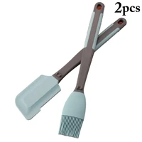 2pc bakeware sets silicone heat proof cake pastry baking brush non slip butter cream spatula kitchen cooking gadgets accessories