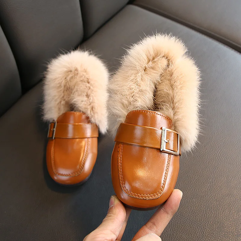 Обувь на плоской подошве для девочек коллекция 2019 года модная зимняя теплая