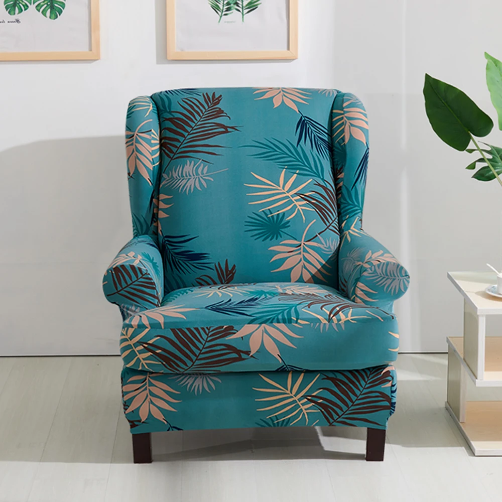 2 шт. съемный чехол для дивана крыло кресла Wingback крышка печатное кресло стрейч