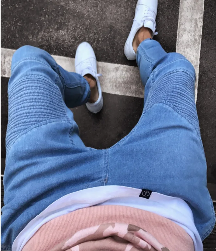 

2020 new fashion hole elastic jeans men's pants