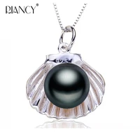 fashion white natural freshwater pearl pendants necklace for women black pearl fine jewelry engagement gift