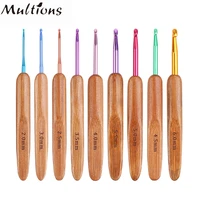 2mm 6mm colorful bamboo knitting needles set 9pcsset handcrafted knitting needles weave yarn craft for beginner