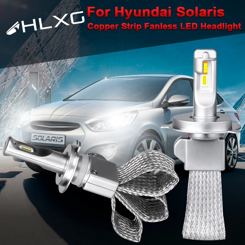 Для Hyundai Solaris 1 2010-2016 светодиодный H7 H4 Лампа для автомобильных фар CSP 9005 HB3 HB4 9006 H1
