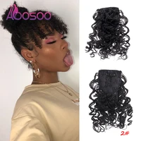 aoosoo natural bangs women black curly curly hair fake bangs bangs hairpin natural black wig synthetic hair extension