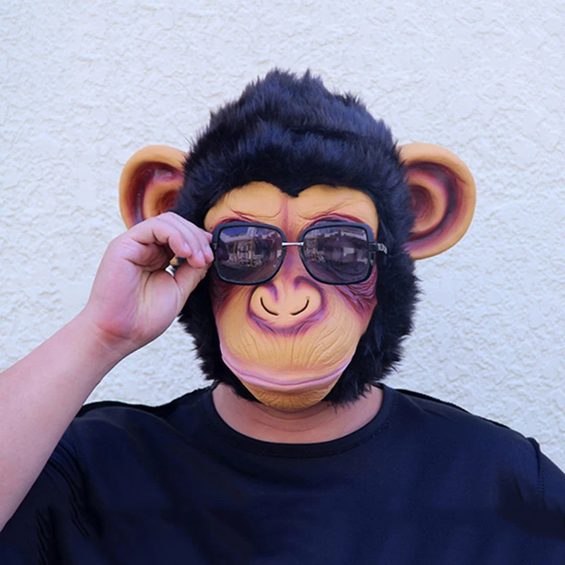 3D маска для лица Orangutan Chimpanzee Экологичная латексная Хэллоуина вечерние