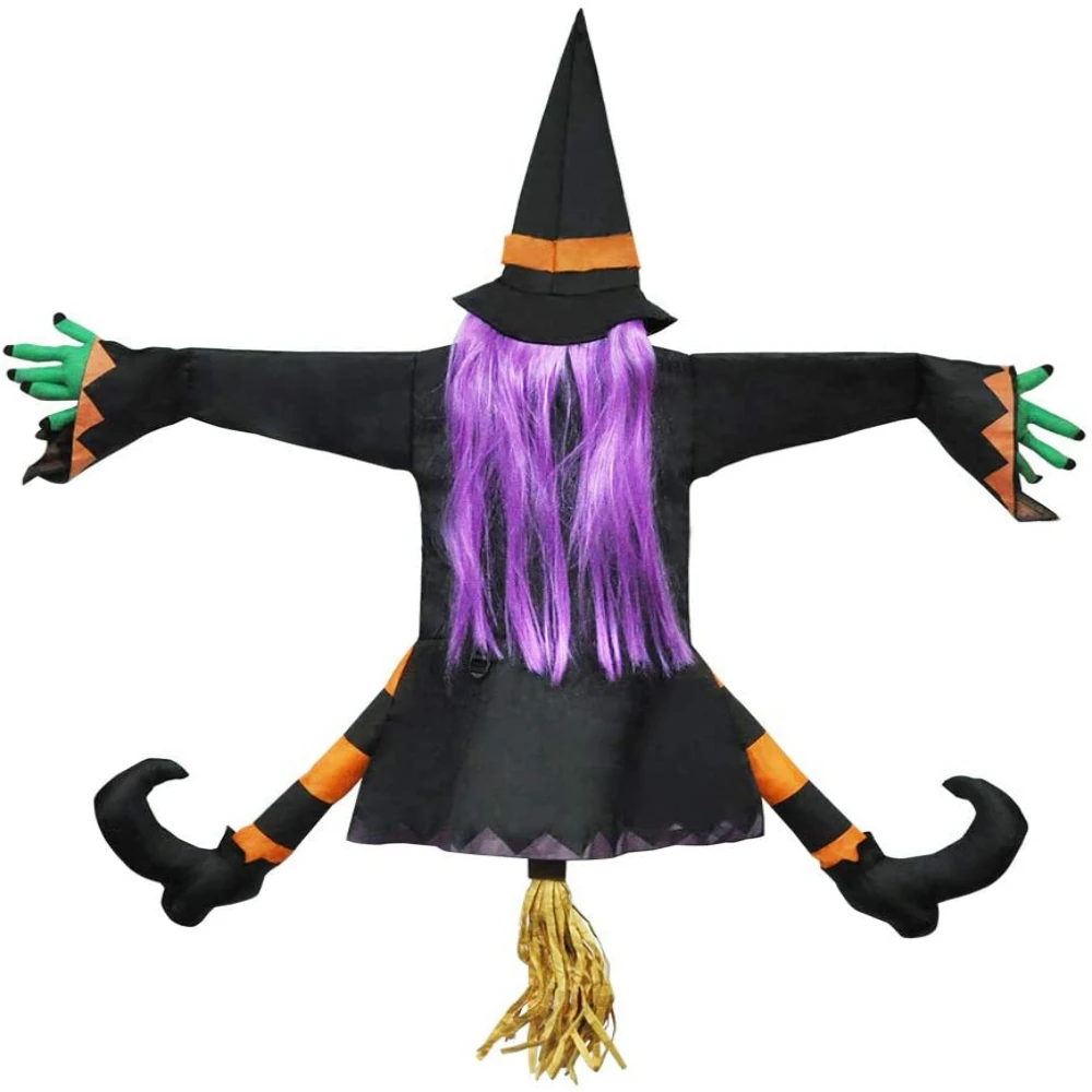 

Crashing Witch In Tree Halloween Decoration Door Porch Tree Decoration Props Crashed Witch - Outdoor Halloween Decorations