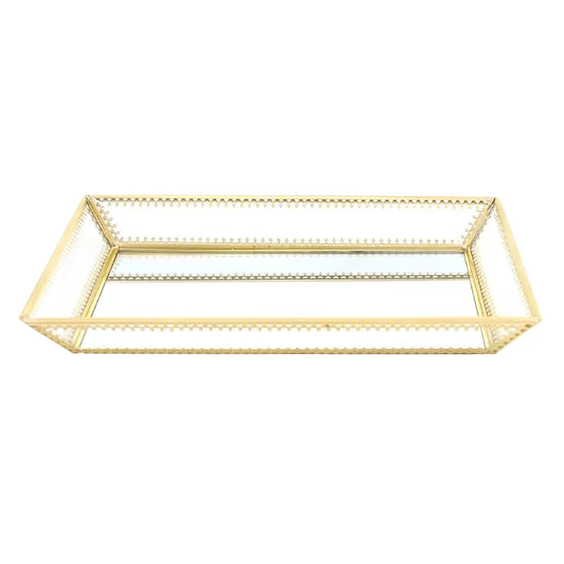 

Glass Storage Tray Cosmetic Tray Lipstick Nail Polish Jewelry Display Stand Makeup Brush Storage Jewelry Organizer
