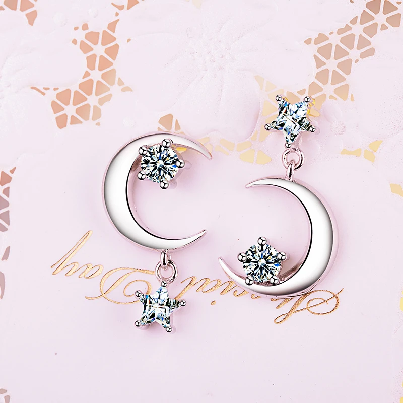 Серьги гвоздики с пятизвездочными элементами модные ювелирные изделия серьги