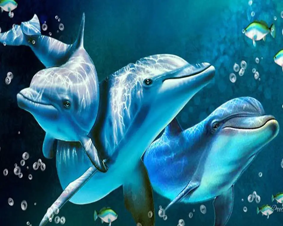 

Diamond Painting Dolphin DIY 3D Diamond Embroidery Ocean World Sets For Embroidery With Beads Dolphin Family Mosaic Drawings
