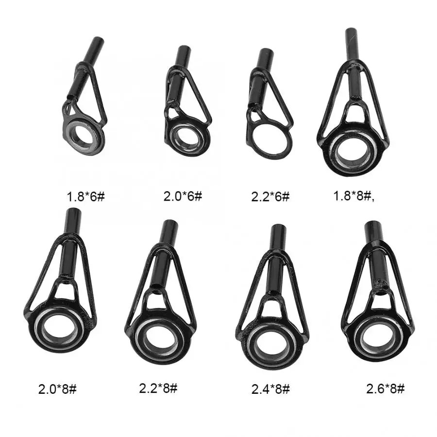 80 шт. нержавеющая сталь 8 размеров направляющие для удочки наконечники верхнее