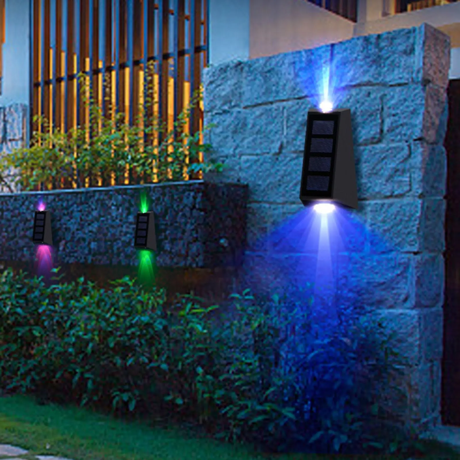 

Настенный светильник на солнечной батарее, 2 шт., IP65, водонепроницаемый современный настенный светильник для крыльца, сада