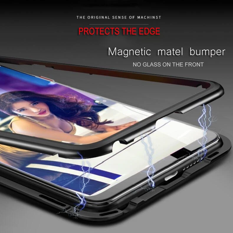 Магнитный металлический чехол-бампер для iPhone 6 7 8 Plus двусторонний чехол из