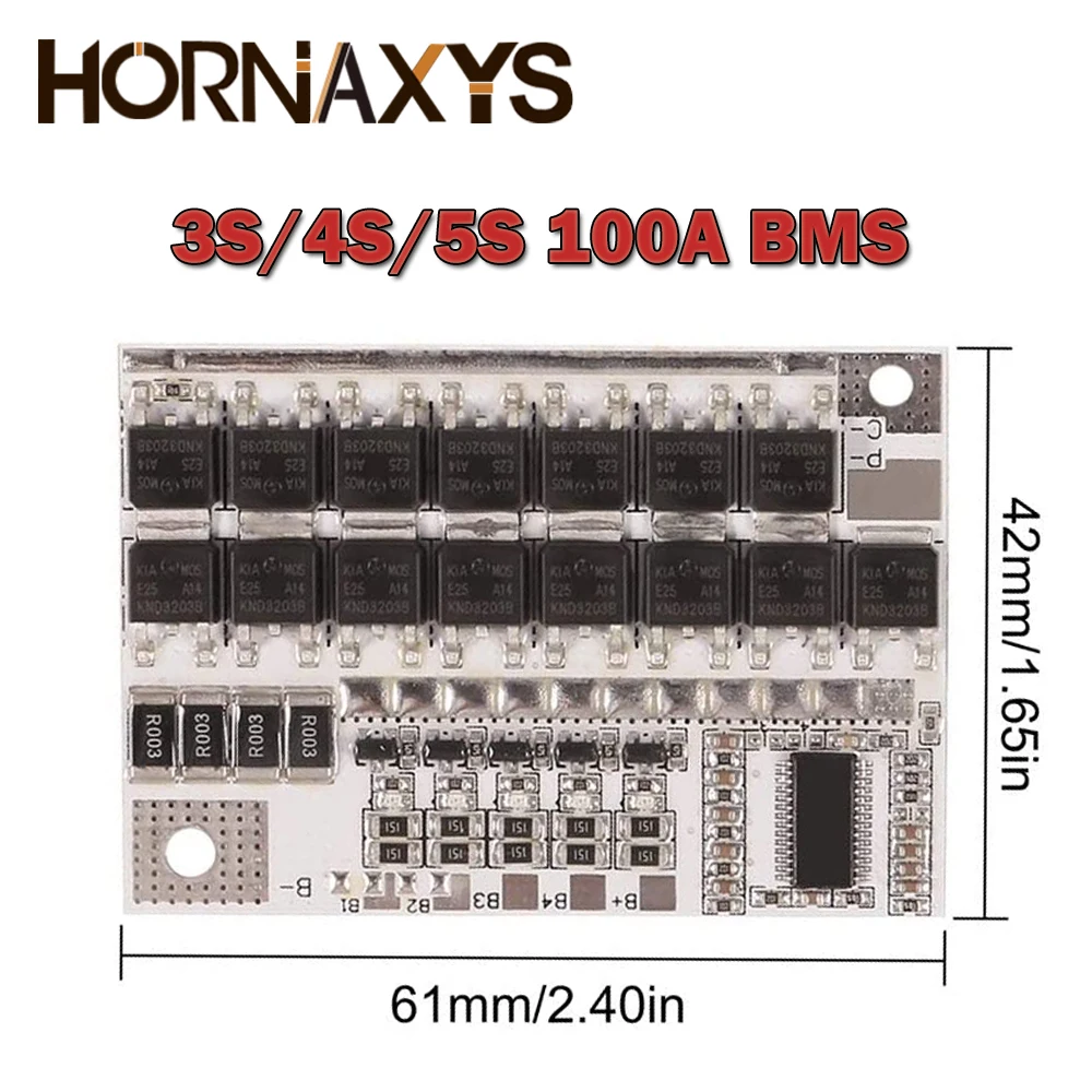 

3S/4S/5S BMS 12V 16.8V 21V 18V 3.7V 100A Li-ion LMO Ternary Lithium Battery Protection Circuit Board Li-Polymer Balance Charging