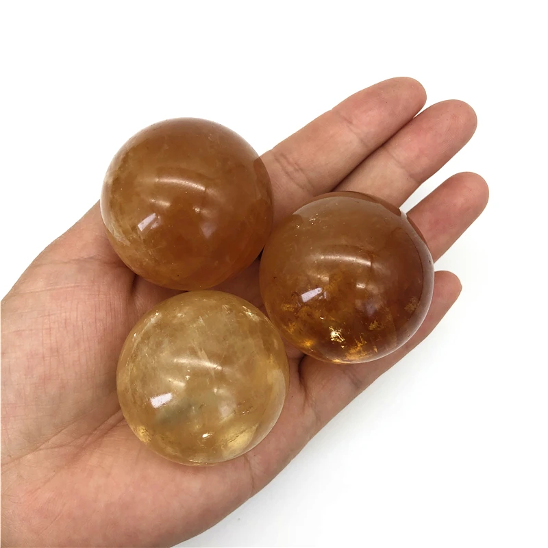 Натуральный цитрин кальцит кварцевый кристалл шар исцеляющий драгоценный