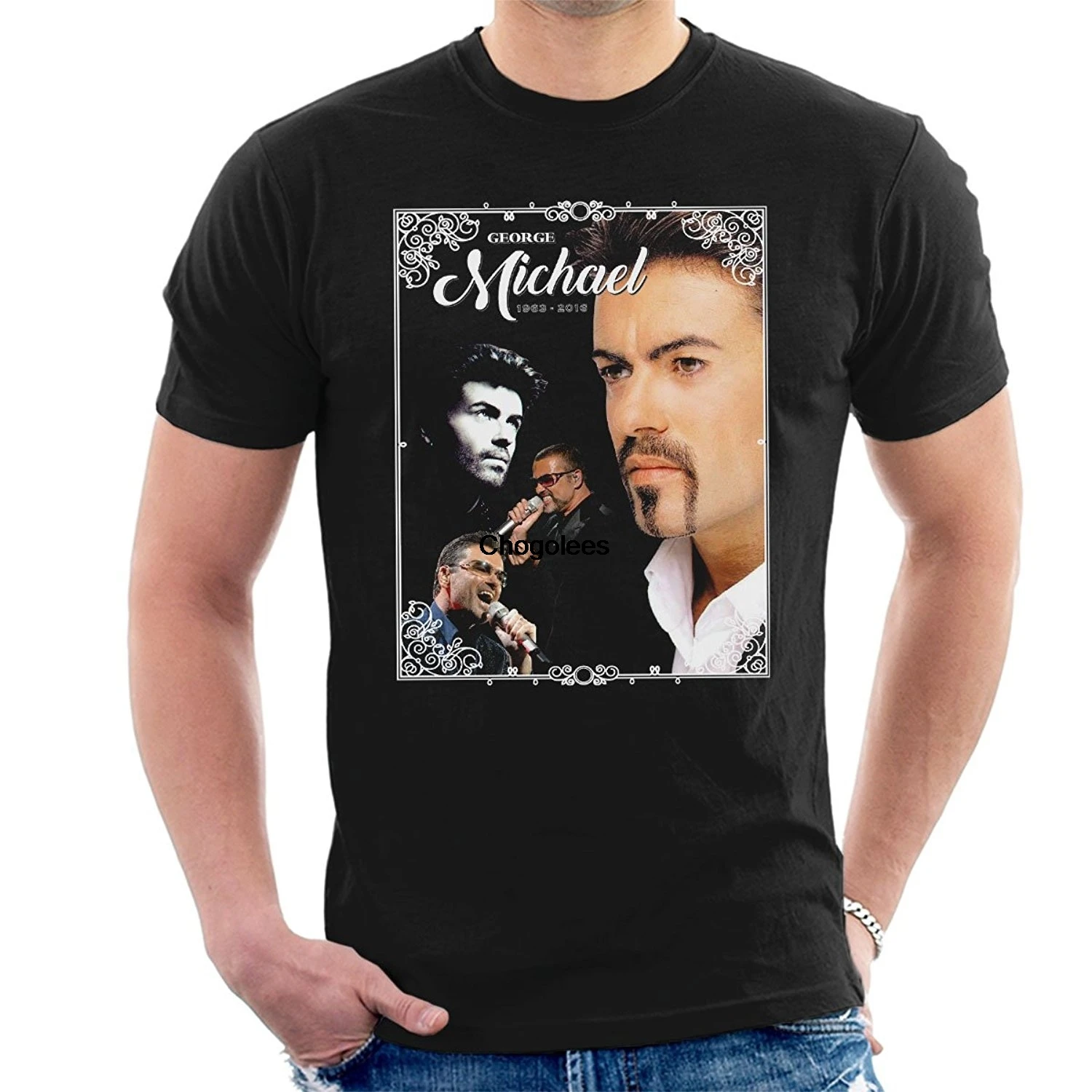 Мужская Повседневная рубашка George Michael 1963-2016 хлопковая футболка Tribute |