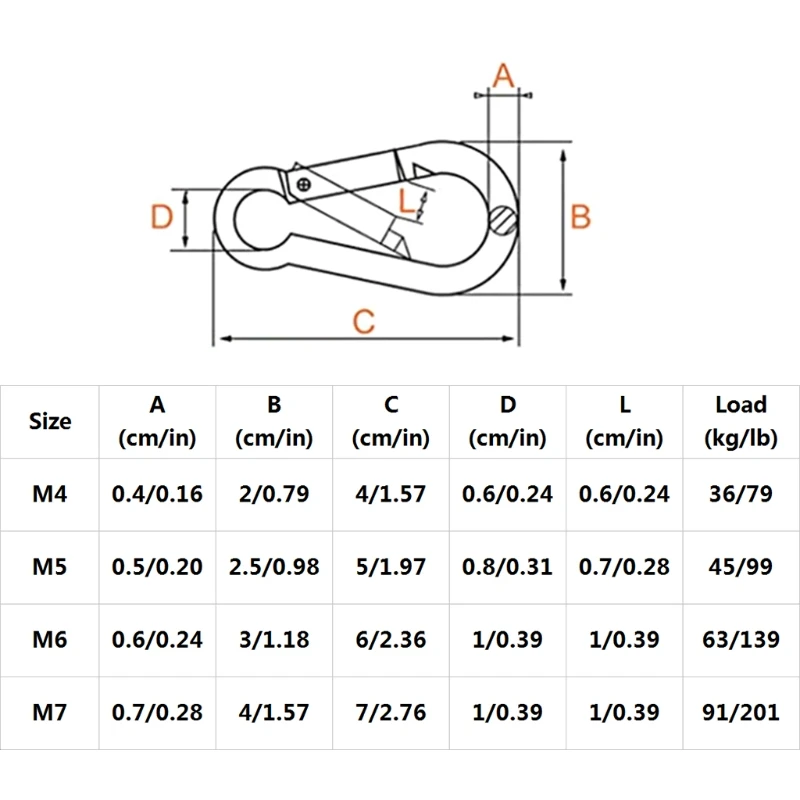 

10pcs 304 Stainless Steel Spring Snap Hook Carabiner Chain Buckle for Outdoor