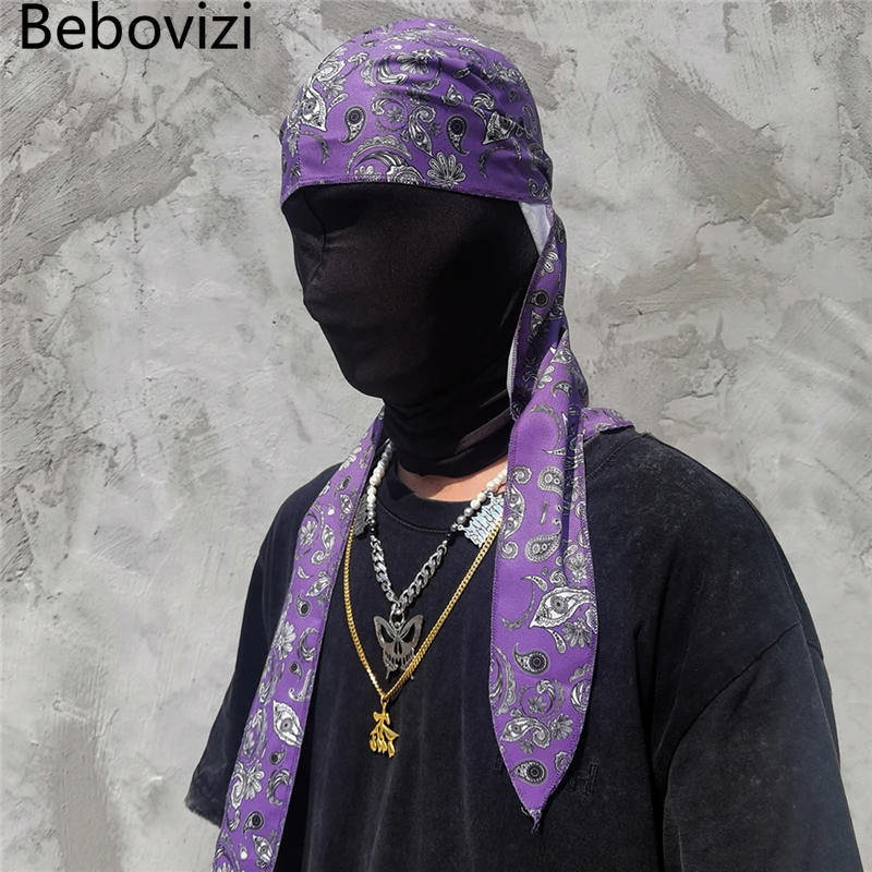 Атласная Мужская кепка с цветами кешью хип-хоп Du Doo Rag Durag тюрбан уличная одежда
