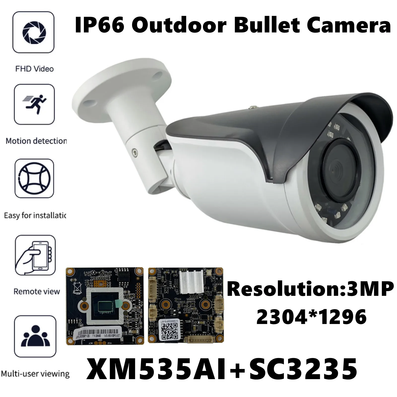 XM535AI + SC3235 IP внешняя фотовспышка 3 Мп 2304*1296 инфракрасная модель IRC IP66 VMS XMEYE ONVIF P2P