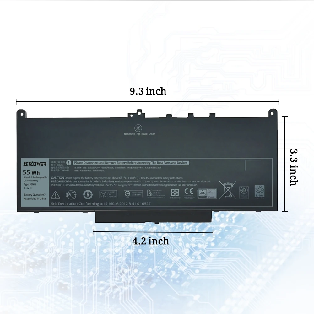 Аккумулятор SKOWER J60J5 для ноутбука Dell Latitude E7270 E7470 Series R1V85 451 BBSX NJJ2H MC34Y 242WD 7 6 V