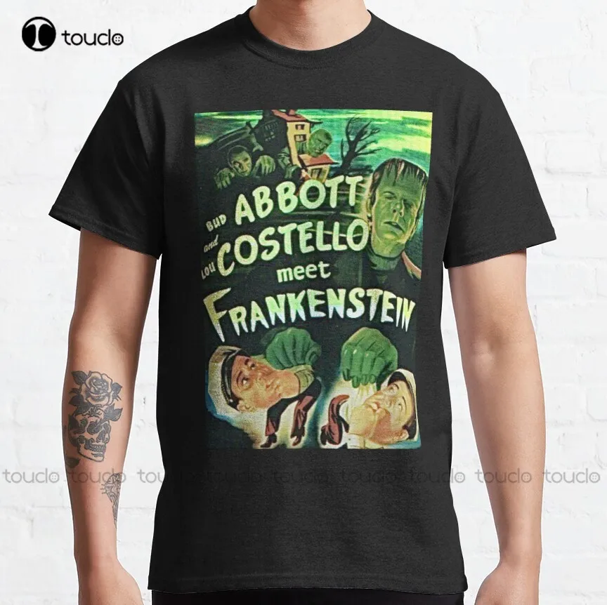 Abbott And Costello Meet Frankenstein Classic T-Shirt Dad Shirts Custom Aldult Teen Unisex Digital Printing Tee Shirt Xs-5Xl