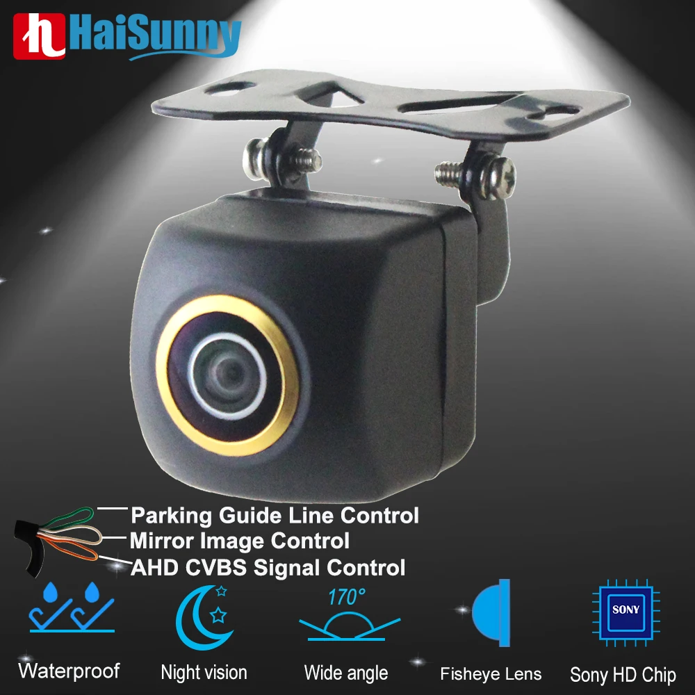 170&deg; Fisheye Lens Sony Full HD AHD CVBS Night Vision Waterproof Vehicle Rear View Reverse Camera Black Car Camera
