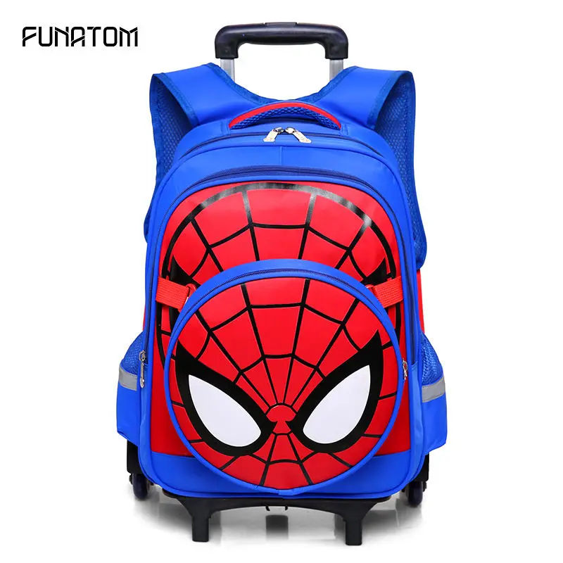 Spideman супергерой детские мальчики элементарные дорожные сумки на колесиках для