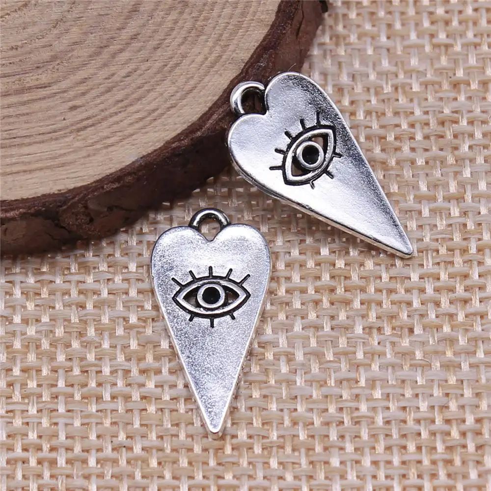 

Earring Charms For Jewelry Making 20pcs Eye Charms 22x11mm Antique Silver Plated