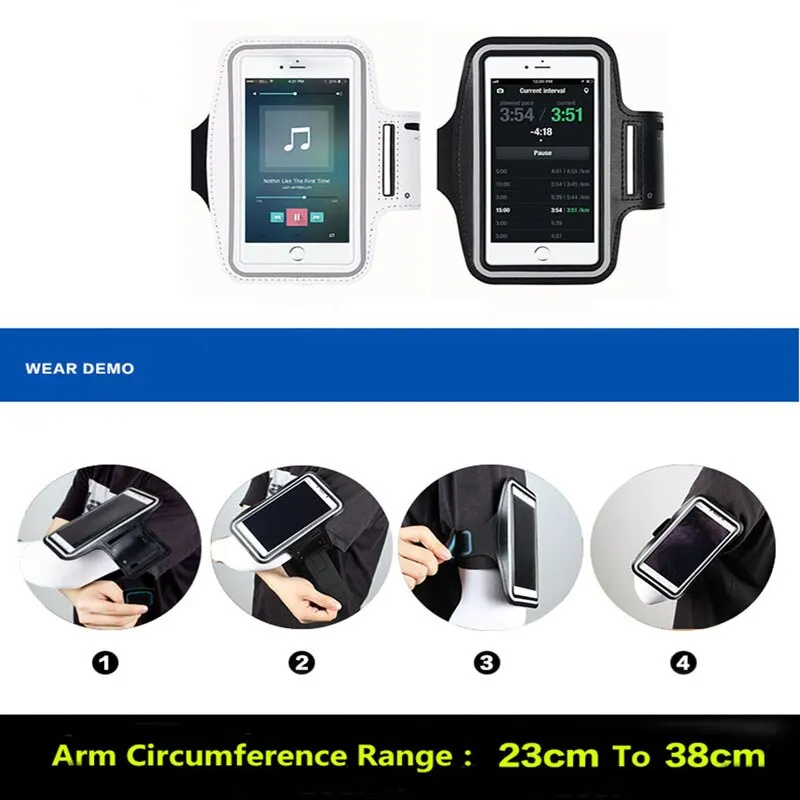 

Waterproof Gym Sports Running Armband For iPhone 12 11 7 6 6s 8 Plus X XS XR Samsung S10 S9 S8 Phone Case Cover Holder Armband