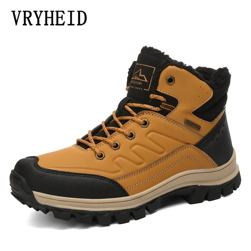 Мужские ботинки vryпера Зимняя мужская обувь ботильоны мужские зимние с круглым