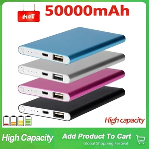 50000mah power bank ultra thin portable charger external battery usb mobile power powerbank charger for xiaomi samsung iphone13 free global shipping