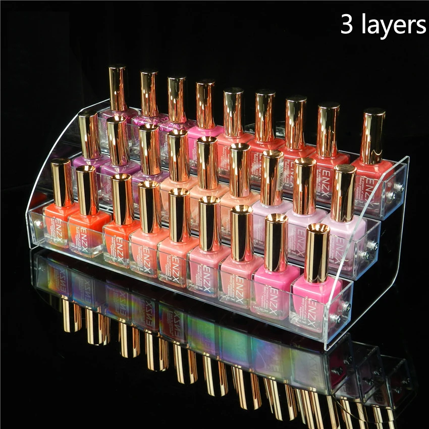 

2/3/4/5/6/7 layers Nail Polish Display Stand Clear Cosmetic Varnish Display Rack Holder Essential Oil Bottle Organizer Storage