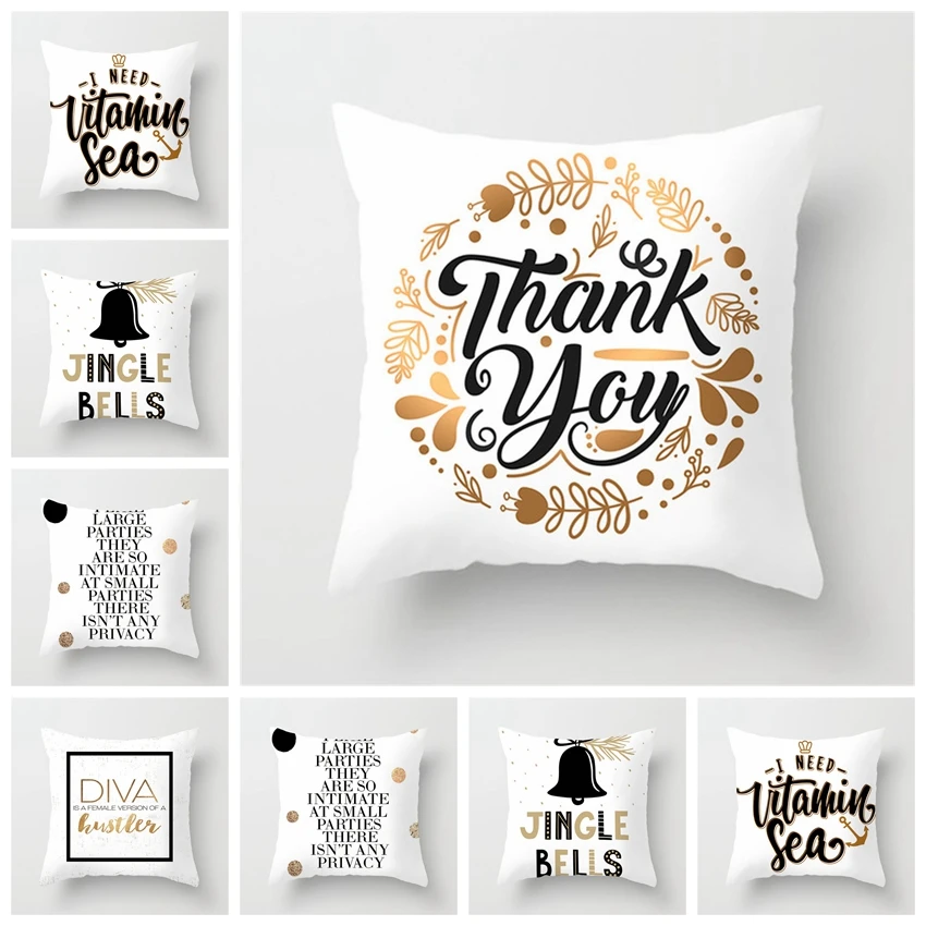 

Чехол для подушки с надписью «Thank You»