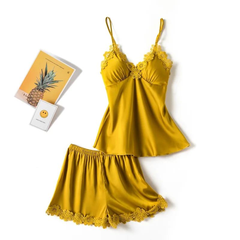 Женские сексуальные кружевные пижамные комплекты из 2 предметов ночная рубашка