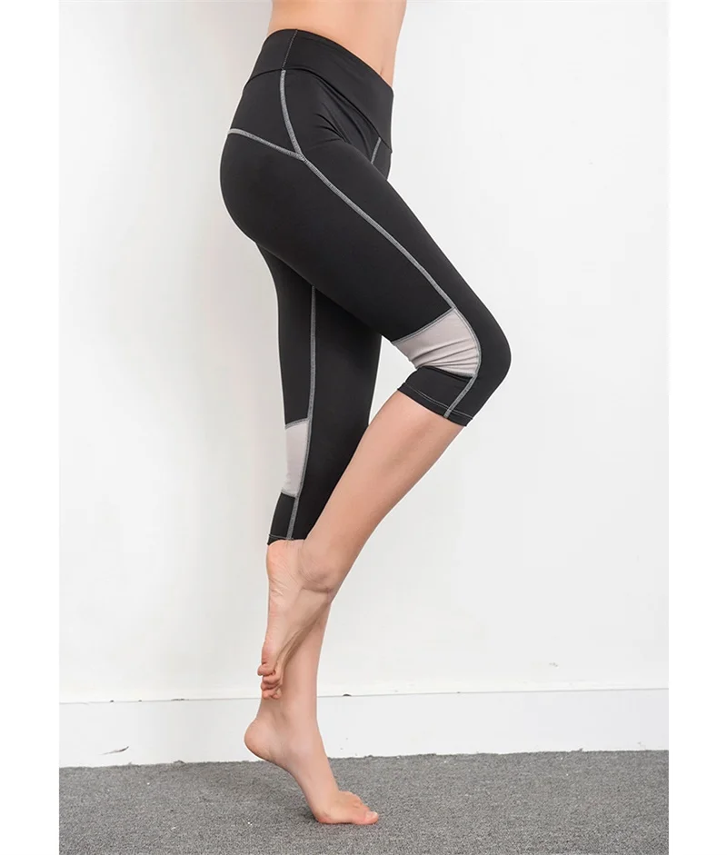 

X960 Female Yoga Pants Seven-length Sports Outdoors Tracksuits Tights Fitness Quick-Drying Compression Pants Sportswear KS265