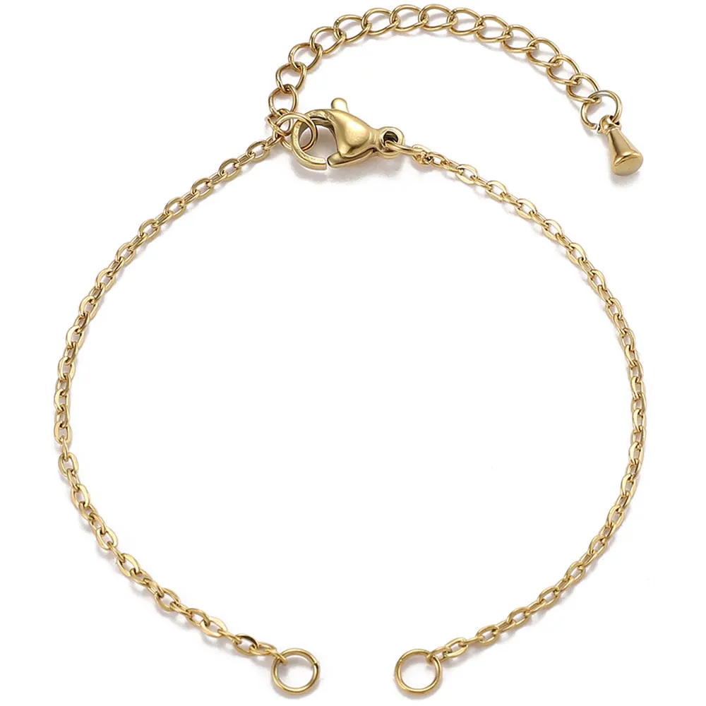 

10pcs/Lot Stainless Steel Width 1.5mm Adjustable Chain Connecting DIY Charm Pendants For Making Bracelets Anklet Jewelry Finding
