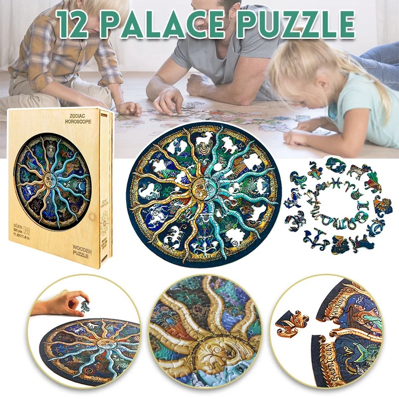 Загадочный зодиака деревянный животные пазл для детей и взрослых Каждая часть