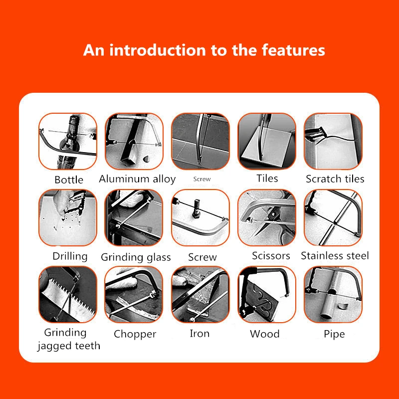 

12PC Hand Sawmill Saw Small Mini Carpentry Magnum Pulling Flower Saw Multi-Function Hand Saw Set Grinding Wood Metal Tube