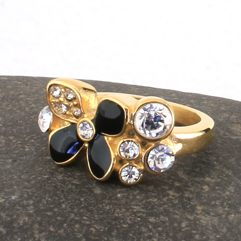 Ювелирные изделия из нержавеющей стали кольца золотого цвета оптовая продажа